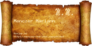 Menczer Mariann névjegykártya