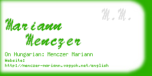 mariann menczer business card